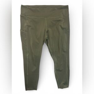 Lululemon Size 18 High Rise Leggings Olive Green Athleisure Yoga Workout Pants